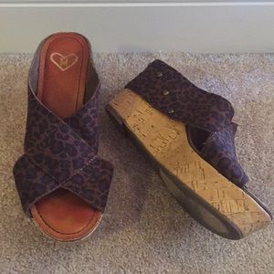 Madeline cork platform sandals cheetah print